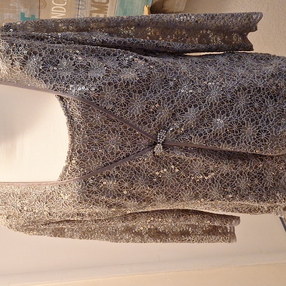 R & M Collections Sz. 16 beige dress with jacket - Picture 6 of 6